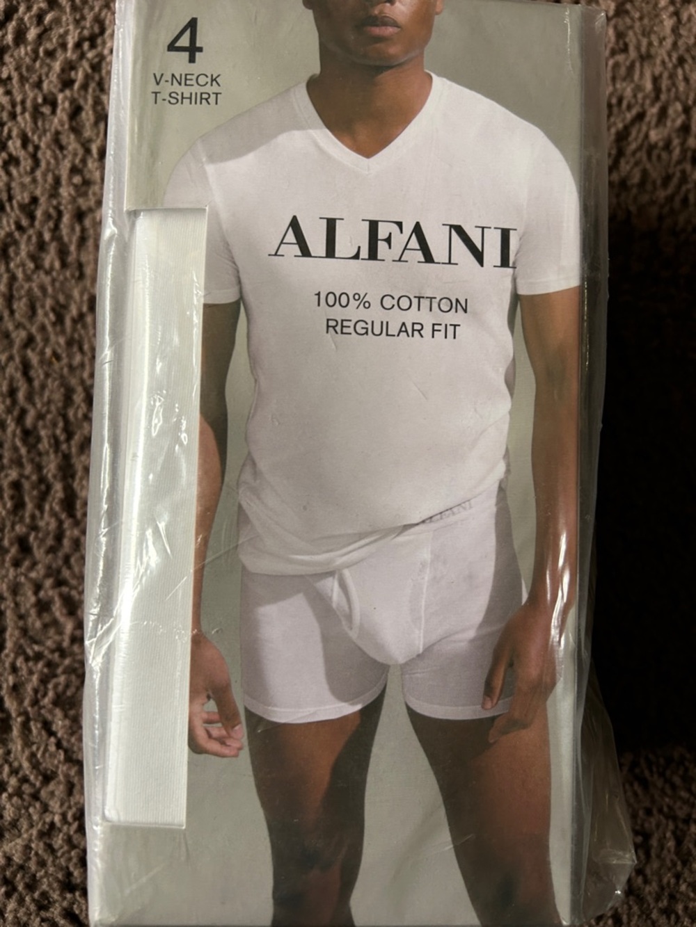 Alfani White Men's Cotton V-Neck T-Shirt 4 Shirts